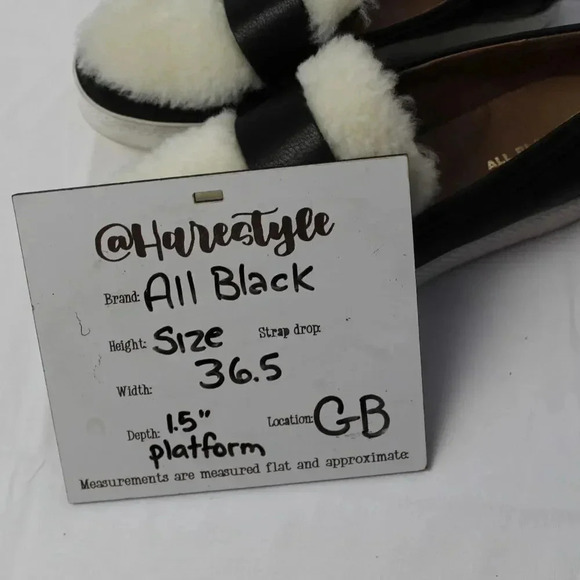 JUST BLACK platform loafer sneakers with Sherpa accents 36.5 - Picture 9 of 11